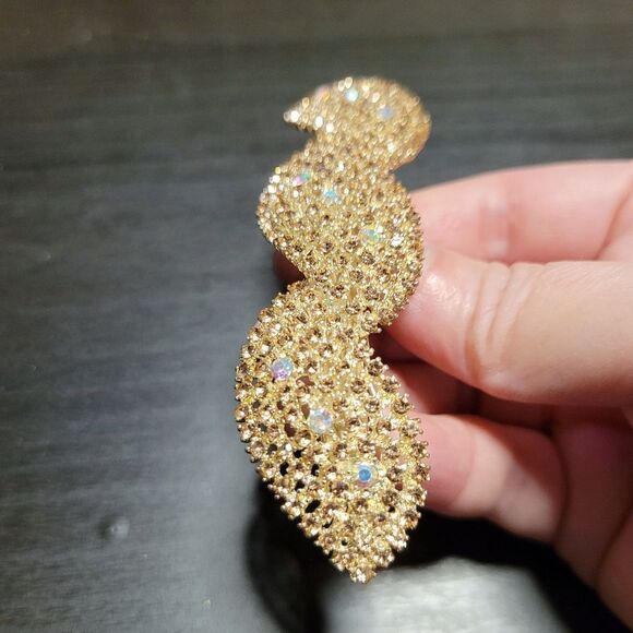 2/$20 Brand New Copper Gold Colour Rhinestone Hair Clip #1 - Picture 3 of 7